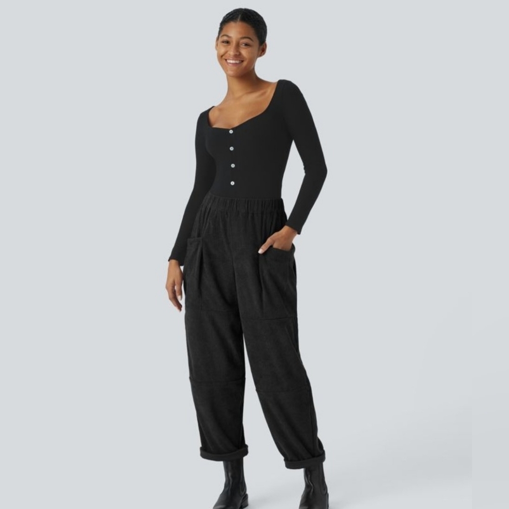 HALARA Womens Charcoal Corduroy Pants